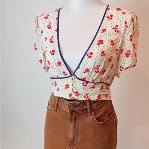 NWT Urban Outfitters crop rose top